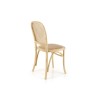 Scaun dining/bucatarie Halmar K502, cadru lemn, stil vintage, 45x50x89x46cm, ratan/lemn, maro