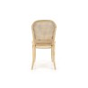 Scaun dining/bucatarie Halmar K502, cadru lemn, stil vintage, 45x50x89x46cm, ratan/lemn, maro
