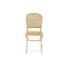 Scaun dining/bucatarie Halmar K502, cadru lemn, stil vintage, 45x50x89x46cm, ratan/lemn, maro