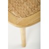Scaun dining/bucatarie Halmar K502, cadru lemn, stil vintage, 45x50x89x46cm, ratan/lemn, maro