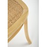 Scaun dining/bucatarie Halmar K502, cadru lemn, stil vintage, 45x50x89x46cm, ratan/lemn, maro