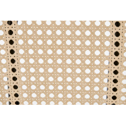 Scaun tapitat living/sufragerie Halmar K503, cadru metal, stil vintage, 53x60x84x49cm, catifea/ratan, gri/bej