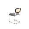 Scaun tapitat dining/bucatarie Halmar K504, cadru metal, stil modern, 53x60x84x49cm, ratan/catifea, gri/maro