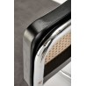 Scaun tapitat dining/bucatarie Halmar K504, cadru metal, stil modern, 53x60x84x49cm, ratan/catifea, gri/maro