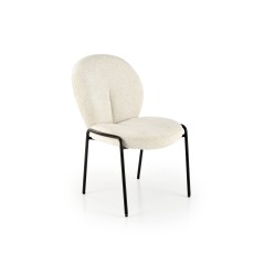 Scaun living/sufragerie Halmar K507, cadru metal,  stil modern, 55x71x87x45cm, textil, crem