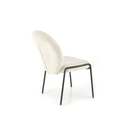 Scaun living/sufragerie Halmar K507, cadru metal,  stil modern, 55x71x87x45cm, textil, crem