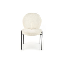 Scaun living/sufragerie Halmar K507, cadru metal,  stil modern, 55x71x87x45cm, textil, crem