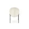Scaun living/sufragerie Halmar K507, cadru metal, stil modern, 55x71x87x45cm, textil, crem
