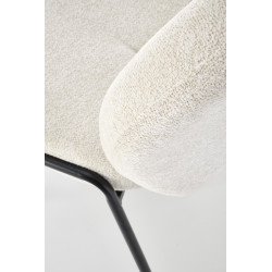 Scaun living/sufragerie Halmar K507, cadru metal,  stil modern, 55x71x87x45cm, textil, crem