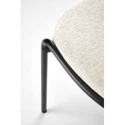 Scaun living/sufragerie Halmar K507, cadru metal,  stil modern, 55x71x87x45cm, textil, crem