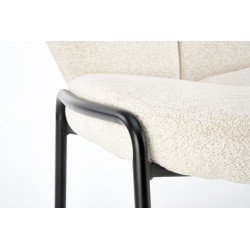 Scaun living/sufragerie Halmar K507, cadru metal,  stil modern, 55x71x87x45cm, textil, crem
