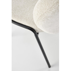 Scaun living/sufragerie Halmar K507, cadru metal,  stil modern, 55x71x87x45cm, textil, crem