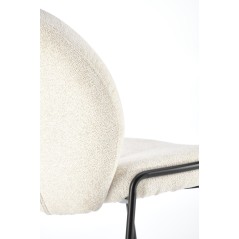 Scaun living/sufragerie Halmar K507, cadru metal,  stil modern, 55x71x87x45cm, textil, crem