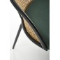 Scaun tapitat pentru dining, cadru otel, catifea verde, ratan sintetic, 54x57x78x48 cm Scaun tapitat pentru dining, cadru otel, catifea verde, ratan sintetic, 54x57x78x48 cm