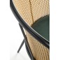 Scaun tapitat pentru dining, cadru otel, catifea verde, ratan sintetic, 54x57x78x48 cm Scaun tapitat pentru dining, cadru otel, catifea verde, ratan sintetic, 54x57x78x48 cm
