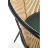 Scaun tapitat dining/bucatarie Halmar K508, cadru metal, stil clasic, 54x57x78x48cm, catifea/ratan, verde/maro