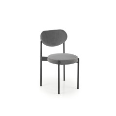 Scaun tapitat dining/bucatarie Halmar K509, cadru metal, stil clasic, 42x48x80x46cm, catifea, gri