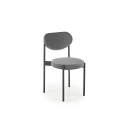 Scaun tapitat dining/bucatarie Halmar K509, cadru metal,  stil clasic, 42x48x80x46cm, catifea, gri