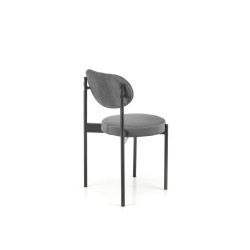 Scaun tapitat dining/bucatarie Halmar K509, cadru metal,  stil clasic, 42x48x80x46cm, catifea, gri