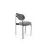 Scaun tapitat dining/bucatarie Halmar K509, cadru metal, stil clasic, 42x48x80x46cm, catifea, gri