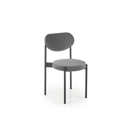 Scaun tapitat dining/bucatarie Halmar K509, cadru metal,  stil clasic, 42x48x80x46cm, catifea, gri