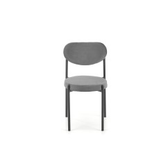 Scaun dining/bucatarie, tapiterie catifea gri, stil clasic, otel, 42x48x80x46 cm