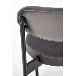 Scaun tapitat dining/bucatarie Halmar K509, cadru metal,  stil clasic, 42x48x80x46cm, catifea, gri