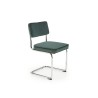 Scaun tapitat living/sufragerie Halmar K510, cadru metal, stil vintage, 49x55x85x50cm, catifea, verde