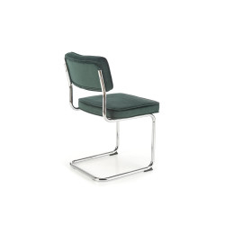 Scaun tapitat living/sufragerie Halmar K510, cadru metal,  stil vintage, 49x55x85x50cm, catifea, verde