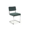 Scaun tapitat living/sufragerie Halmar K510, cadru metal, stil vintage, 49x55x85x50cm, catifea, verde