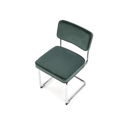 Scaun tapitat living/sufragerie Halmar K510, cadru metal,  stil vintage, 49x55x85x50cm, catifea, verde