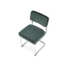 Scaun tapitat living/sufragerie Halmar K510, cadru metal, stil vintage, 49x55x85x50cm, catifea, verde