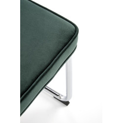 Scaun tapitat living/sufragerie Halmar K510, cadru metal,  stil vintage, 49x55x85x50cm, catifea, verde