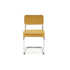 Scaun Sarah, tapiterie catifea, cadru otel cromat, stil vintage, 49x55x85x50 cm