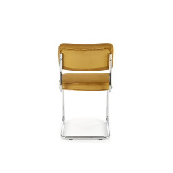 Scaun tapitat living/sufragerie Halmar K510, cadru metal,  stil vintage, 49x55x85x50cm, catifea, galben