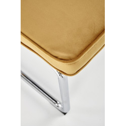 Scaun tapitat living/sufragerie Halmar K510, cadru metal,  stil vintage, 49x55x85x50cm, catifea, galben