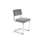 Scaun vintage Sarah, tapiterie catifea gri, cadru otel cromat, baza forma U, 49x55x85x50 cm Scaun vintage Sarah, tapiterie catifea gri, cadru otel cromat, baza forma U, 49x55x85x50 cm