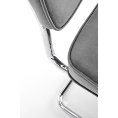 Scaun tapitat living/sufragerie Halmar K510, cadru metal,  stil vintage, 49x55x85x50cm, catifea, gri