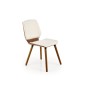 Scaun modern de living, lemn si tesatura bouclé, cadru metalic, suporturi antiderapante, 48x59x84x47 cm