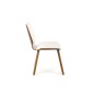 Scaun modern de living, lemn si tesatura bouclé, cadru metalic, suporturi antiderapante, 48x59x84x47 cm