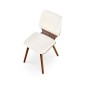 Scaun modern de living, lemn si tesatura bouclé, cadru metalic, suporturi antiderapante, 48x59x84x47 cm
