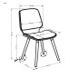 Scaun modern de living, lemn si tesatura bouclé, cadru metalic, suporturi antiderapante, 48x59x84x47 cm