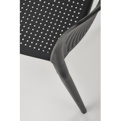 Scaun gradina Halmar K514, cadru polipropilena, stivuibil, stil scandinav, 42x55x79x47cm, polipropilena, negru
