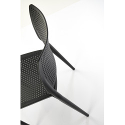 Scaun gradina Halmar K514, cadru polipropilena, stivuibil, stil scandinav, 42x55x79x47cm, polipropilena, negru