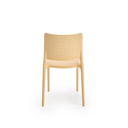 Scaun gradina Halmar K514, cadru polipropilena, stivuibil, stil scandinav, 42x55x79x47cm, polipropilena, portocaliu