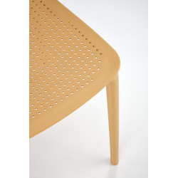 Scaun gradina Halmar K514, cadru polipropilena, stivuibil, stil scandinav, 42x55x79x47cm, polipropilena, portocaliu