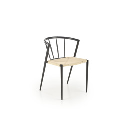 Scaun living/sufragerie Halmar K515, cadru metal,  stil scandinav, 51x52x72x44cm, textil, crem