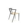 Scaun living/sufragerie Halmar K515, cadru metal,  stil scandinav, 51x52x72x44cm, textil, crem