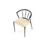 Scaun living/sufragerie Halmar K515, cadru metal,  stil scandinav, 51x52x72x44cm, textil, crem