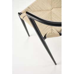 Scaun living/sufragerie Halmar K515, cadru metal,  stil scandinav, 51x52x72x44cm, textil, crem